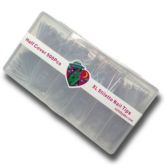NAIL TIPS- XL STILETTO HALF COVER 500Pcs