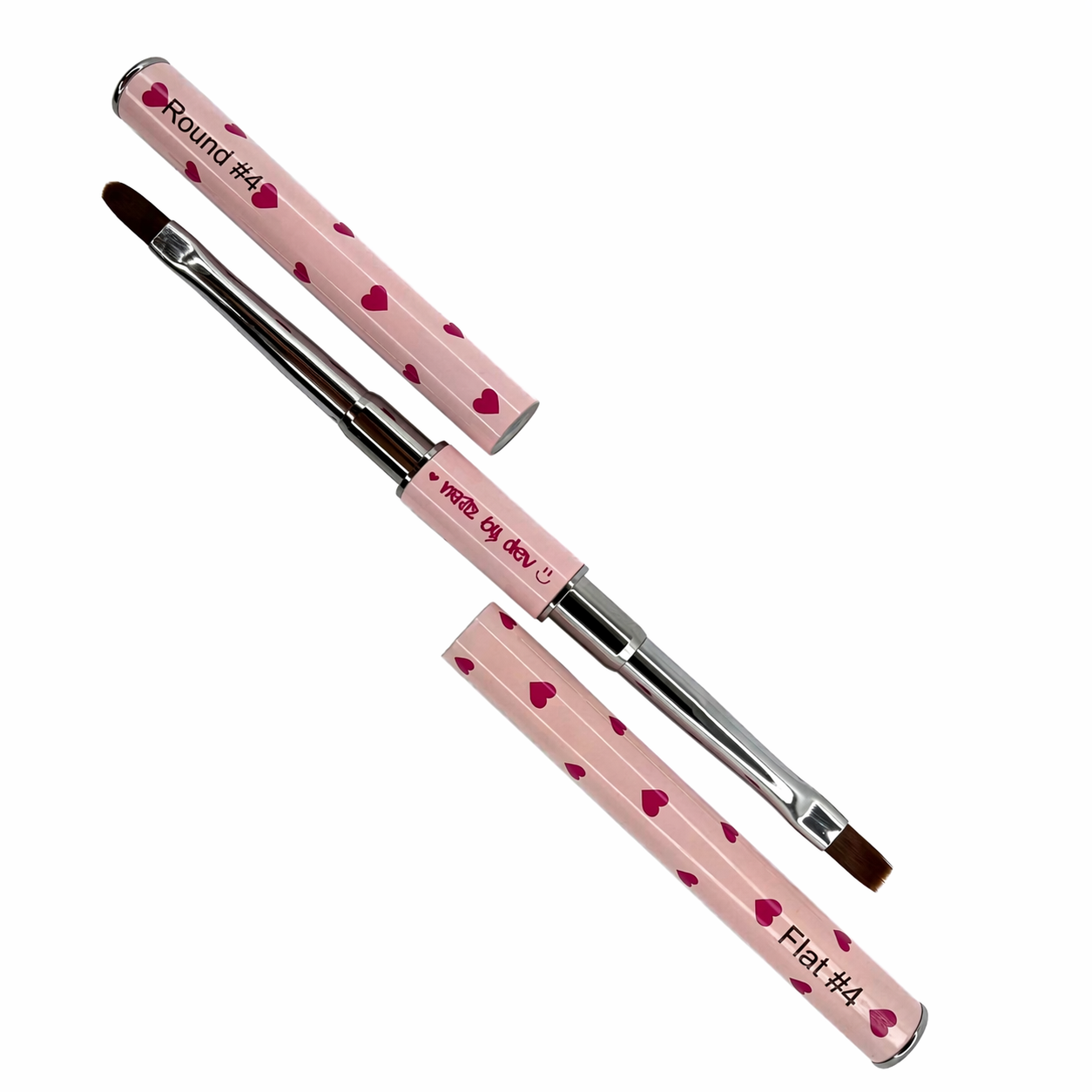5 PIECE DOUBLE-SIDED HEART BRUSH SET