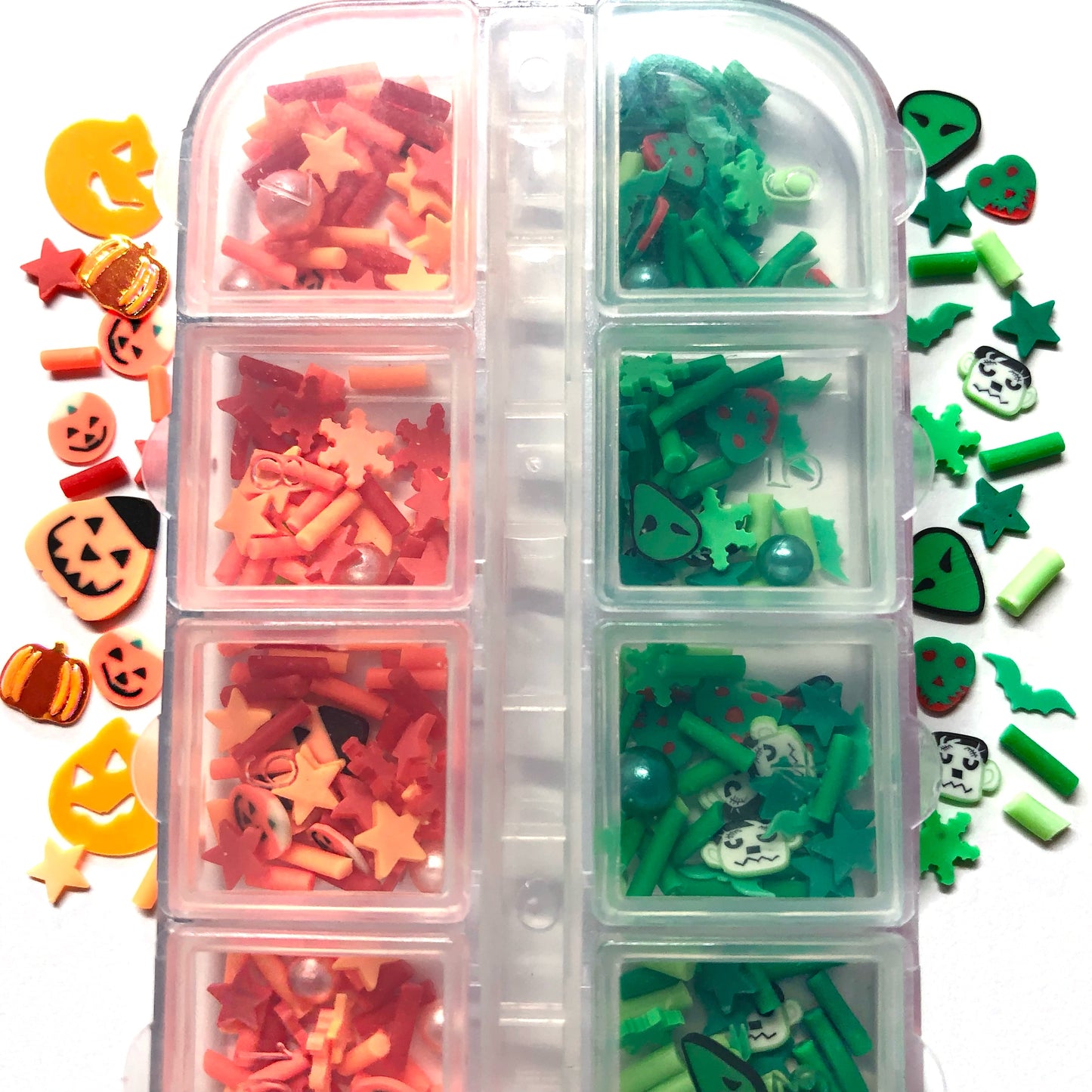 SPOOKY GLITTER MIX 2 - ORANGE & GREEN