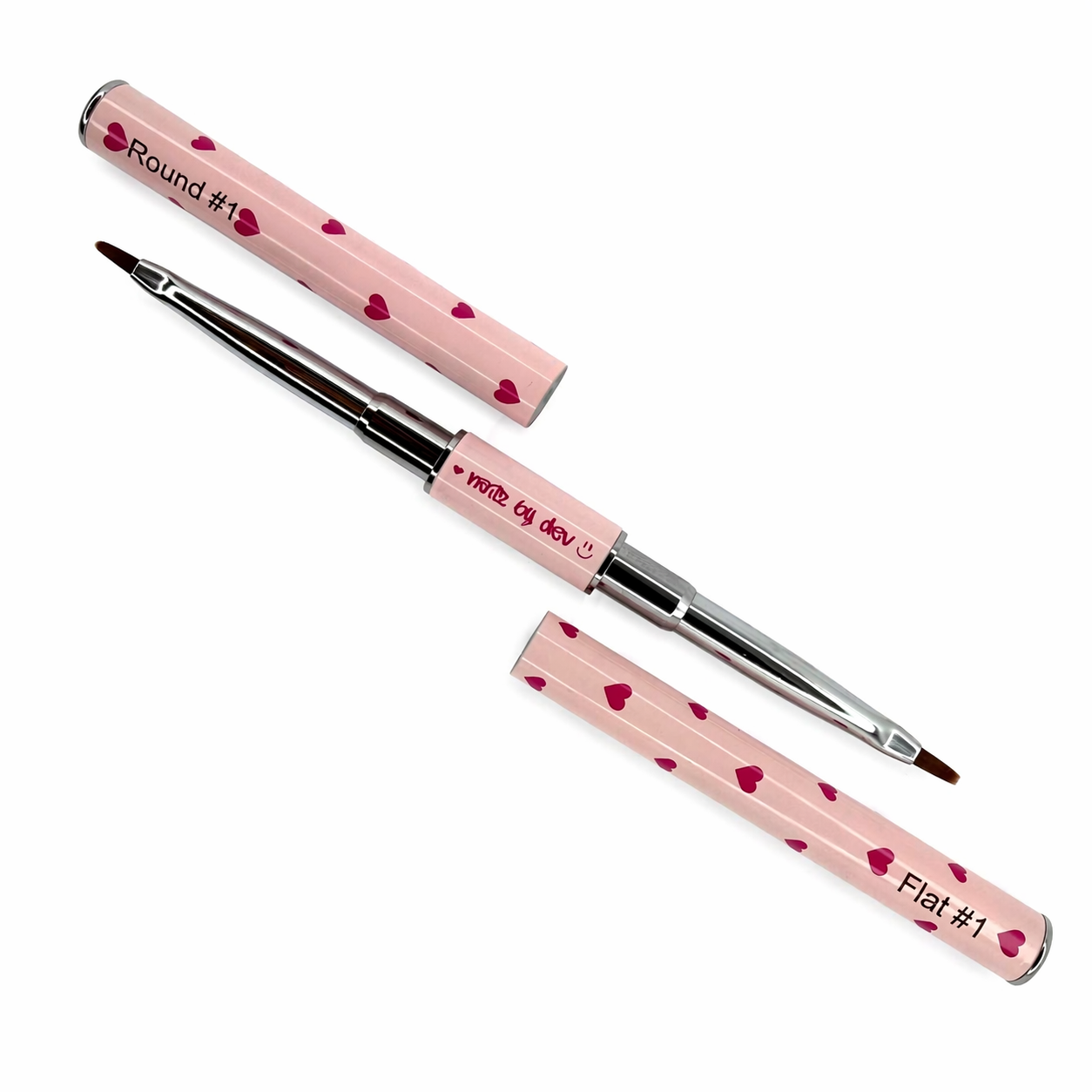 5 PIECE DOUBLE-SIDED HEART BRUSH SET