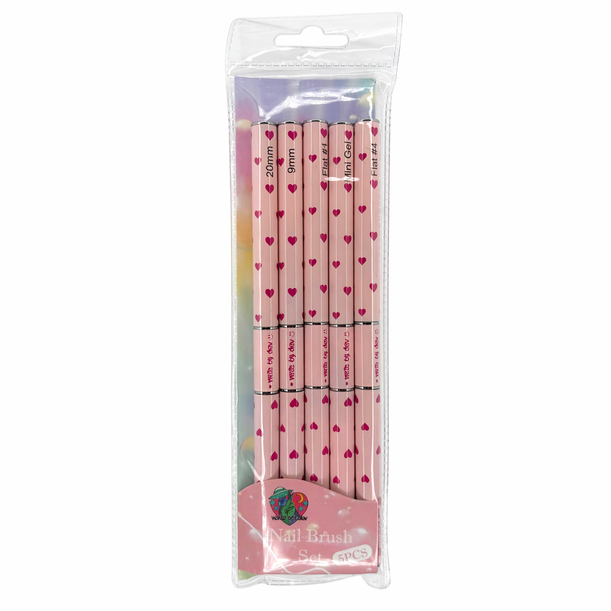 5 PIECE DOUBLE-SIDED HEART BRUSH SET – NAILZ BY DEV