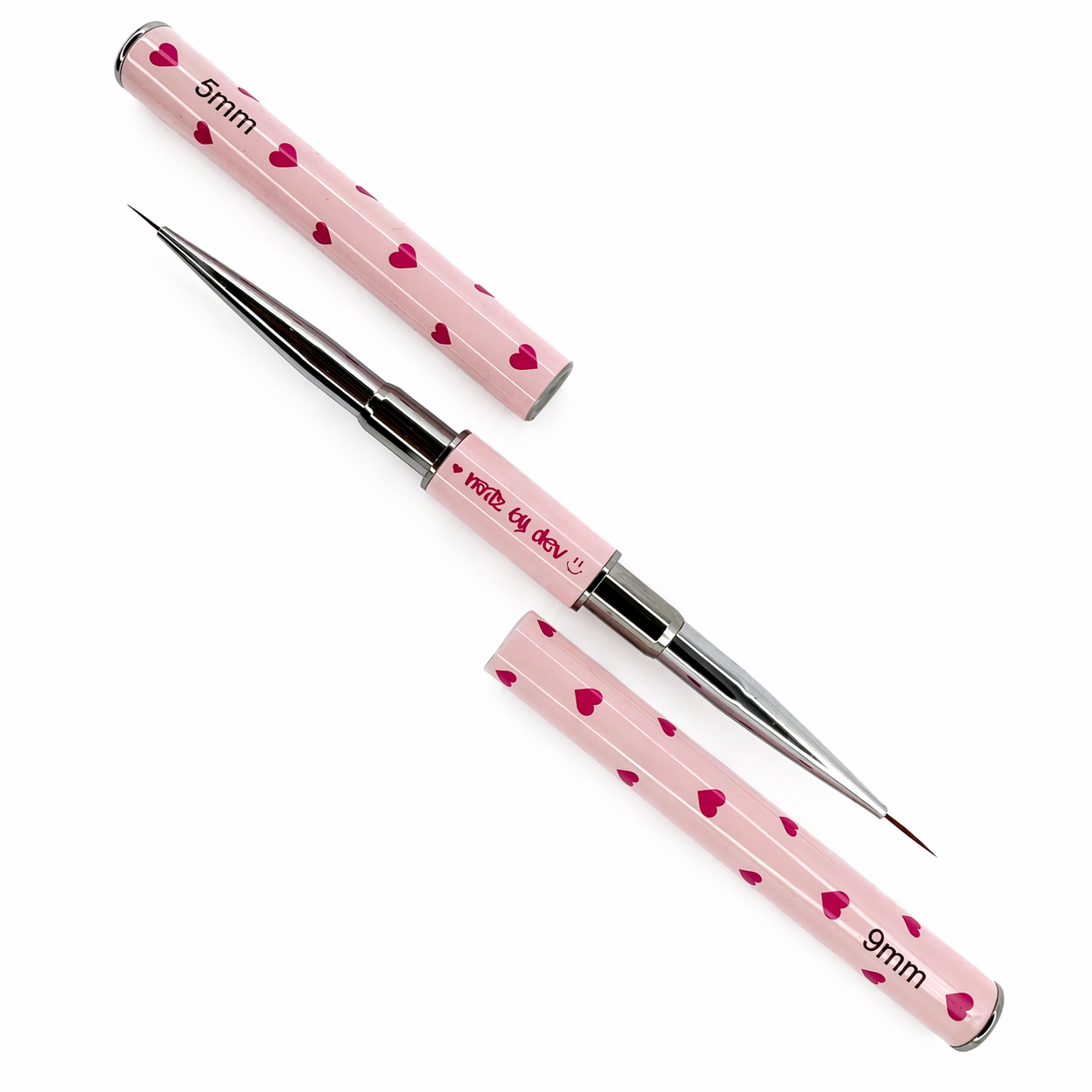 5 PIECE DOUBLE-SIDED HEART BRUSH SET