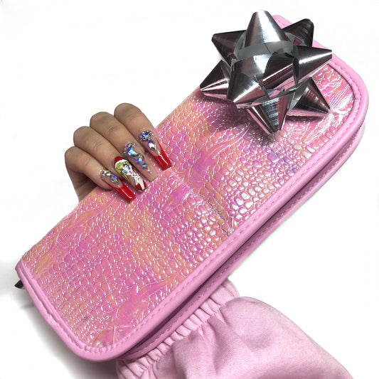 PINK CROC BRUSH CASE