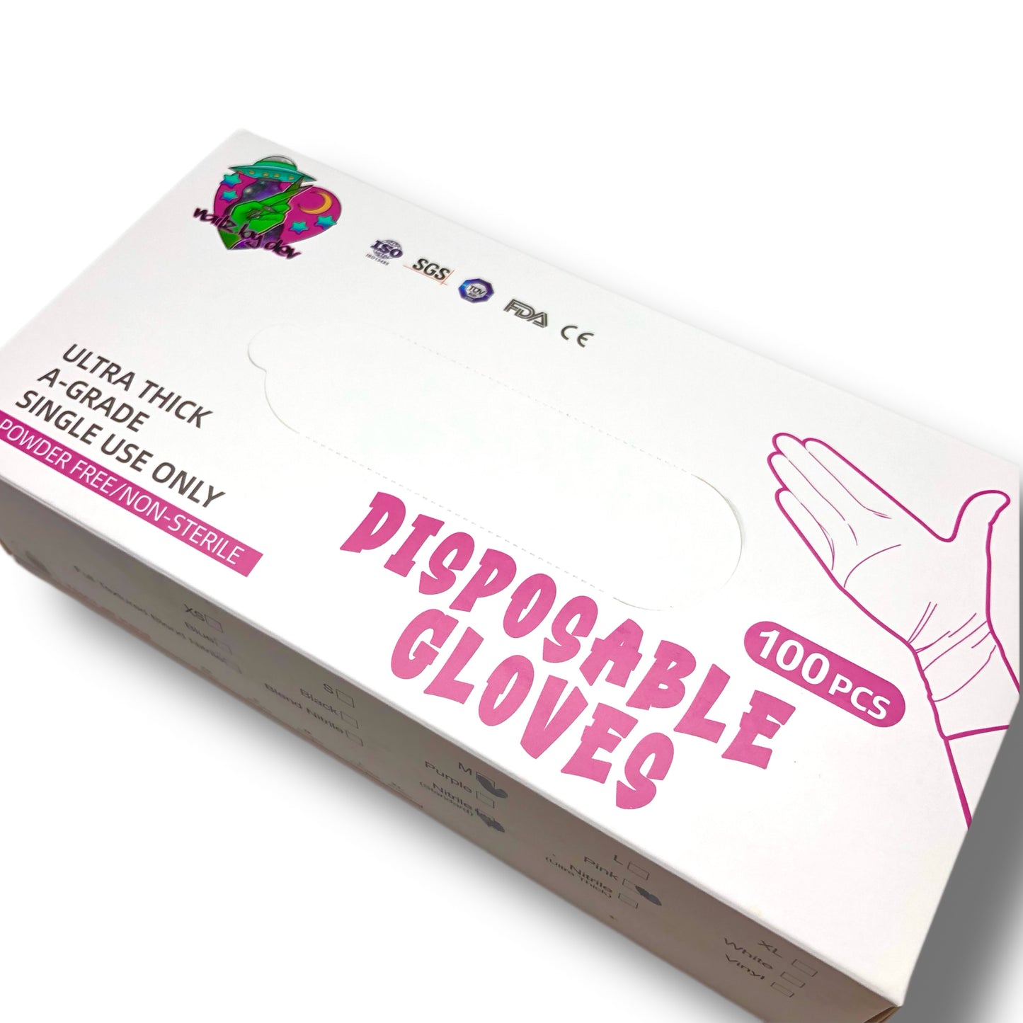 PINK PEARL NITRILE GLOVES (100 count)