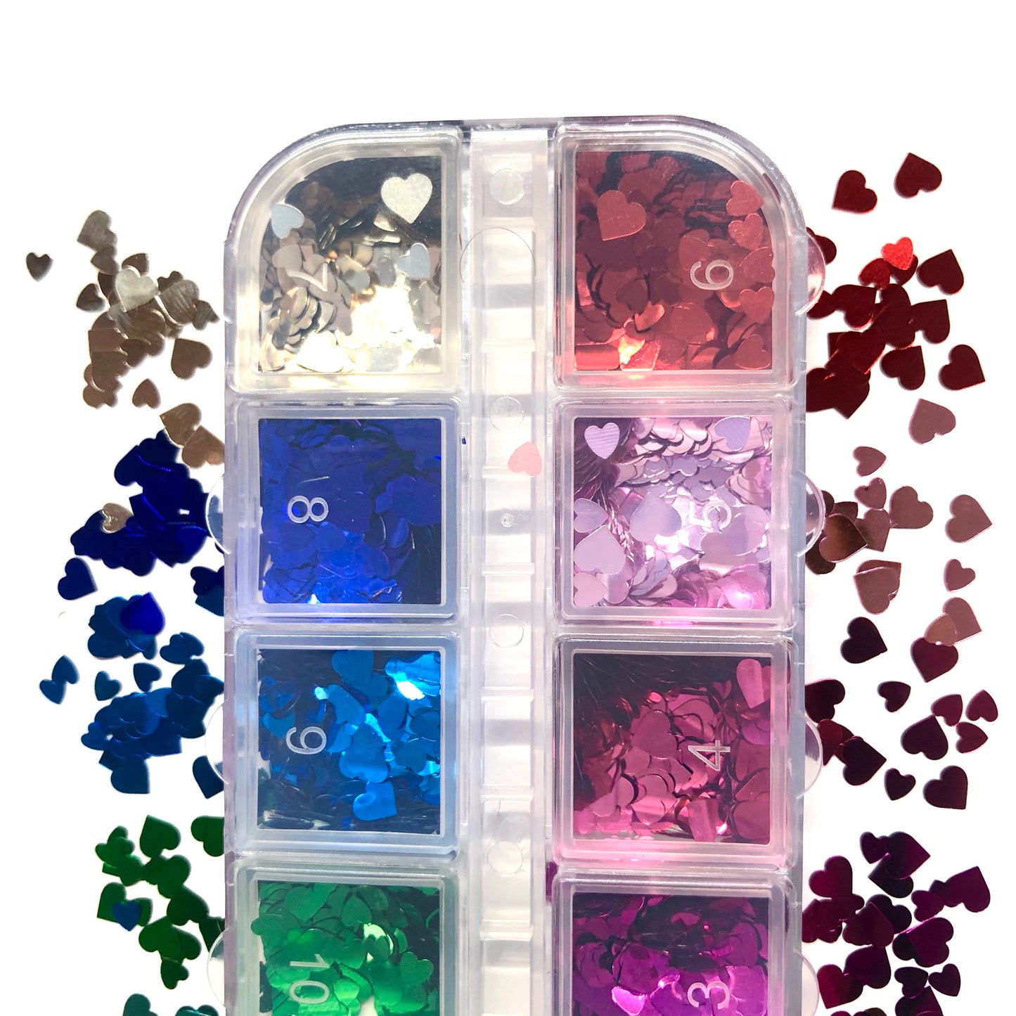 MULTICOLOR HEARTS GLITTER